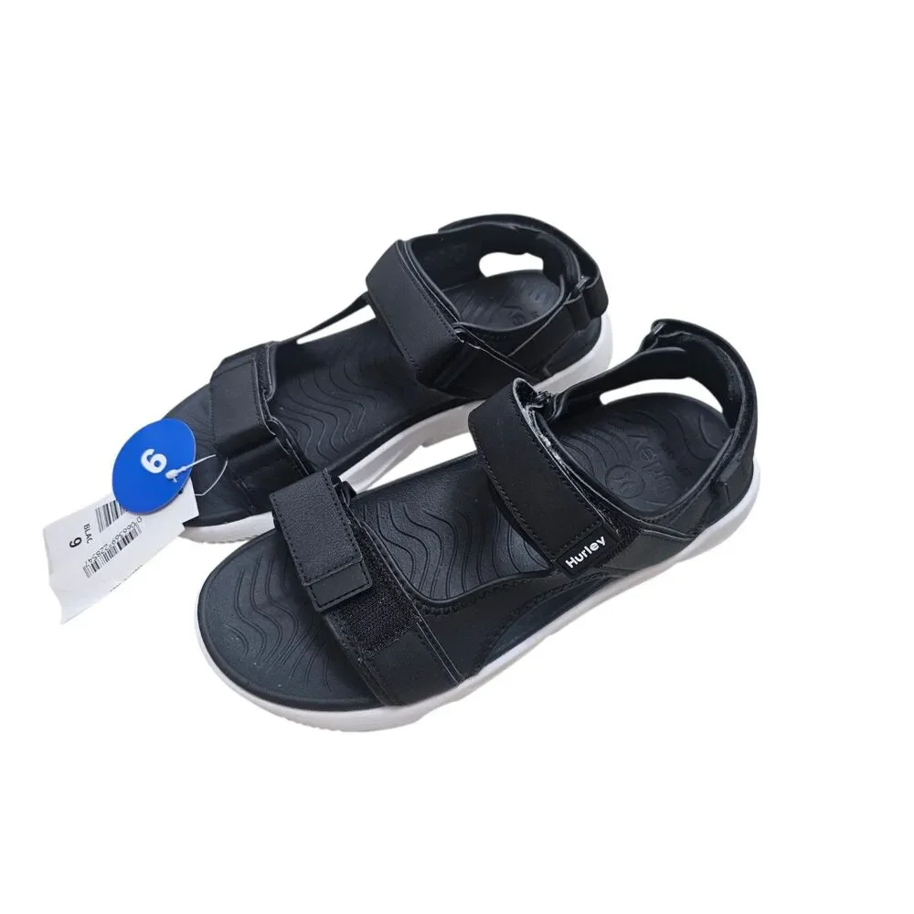 New Hurley Men's Strap Sandals Black 9